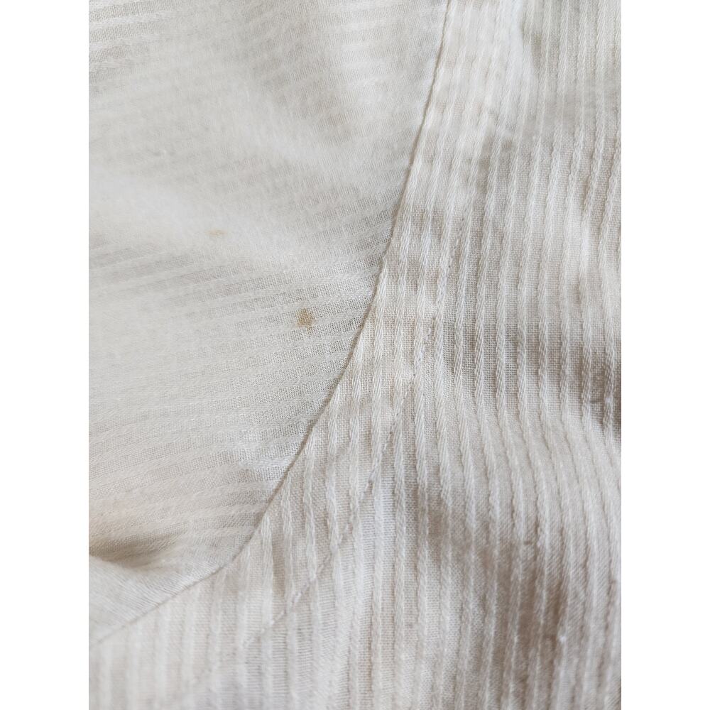 Christian Dior Vintage Short Sleeve Shirt 15 M/L Cream Yellow Pin Stripe Preppy - Picture 6 of 9